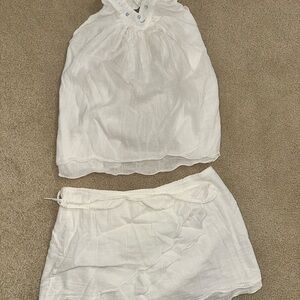 Hand Crafted White Women's Swim Coverup Set